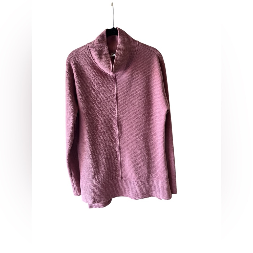 Cozy Women’s Dusty Rose Tunic Top in Stretchy Textured Knit.  Size Large
